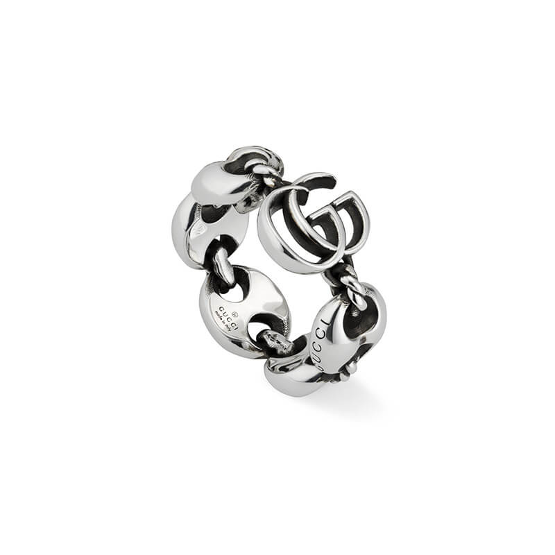 Gucci Silver GG MARMONT YBC632811001 Fashion Ring